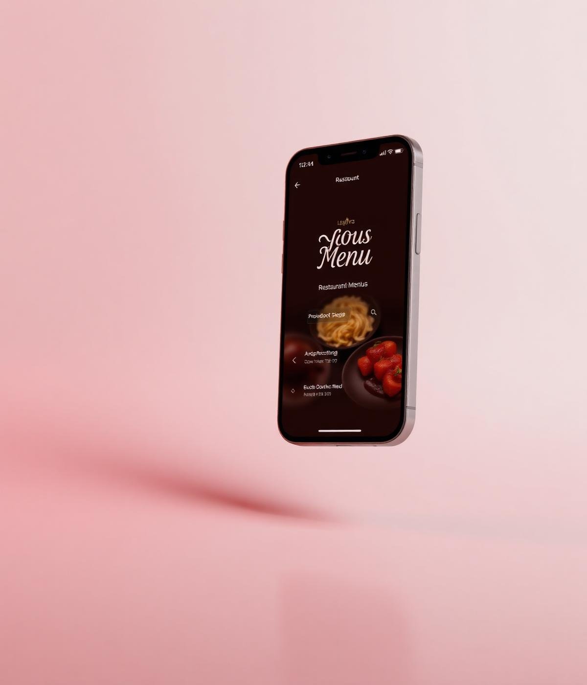 Mobile phone showing a digital menu